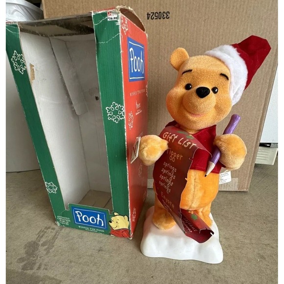 1997 Telco Disney Winnie The Pooh Animated Christmas Display Figure - W Box